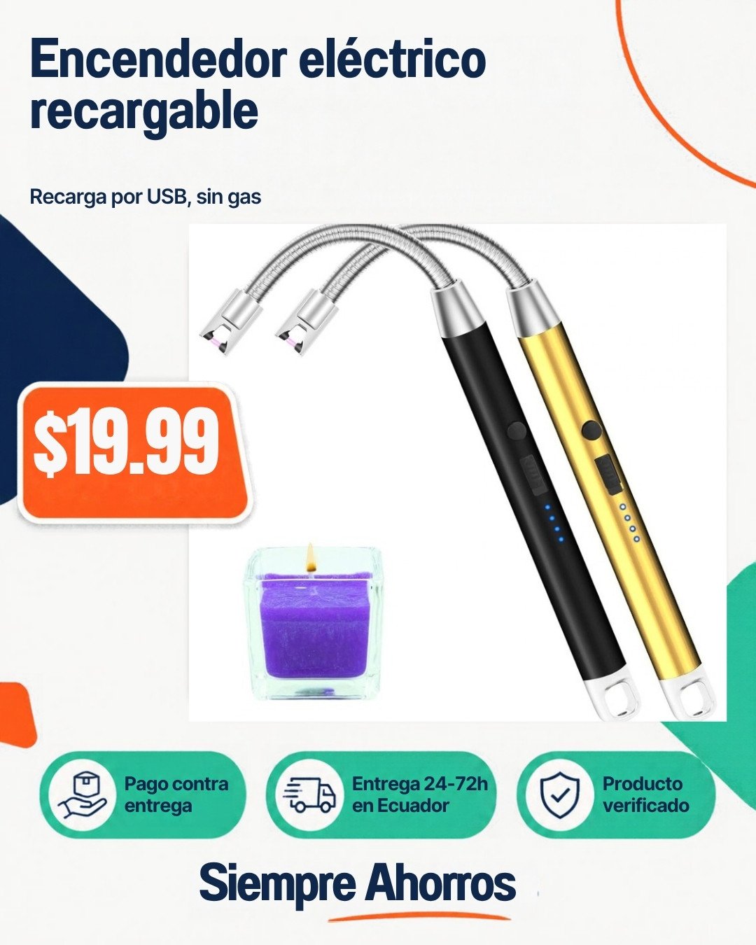 Encendedor eléctrico recargable