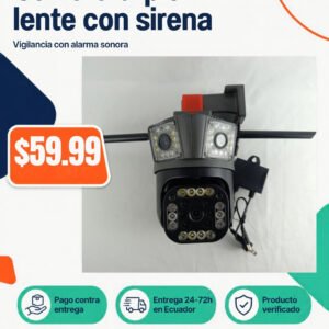 Cámara triple lente con sirena