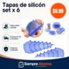 Tapas de silicón set x 6
