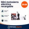 Mini motosierra eléctrica recargable